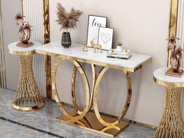 كونسول ارجل ذهبية بسطح ابيض