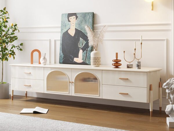 طاولة تلفزيون عصرية بتصميم أنيق لمسة فخامة