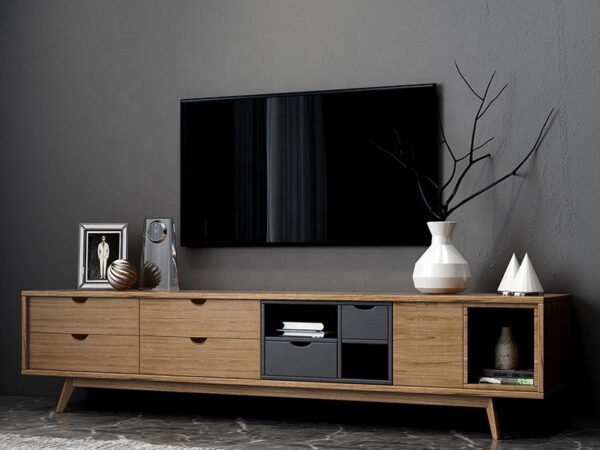 طاولة تلفزيون بوحدة أدراج