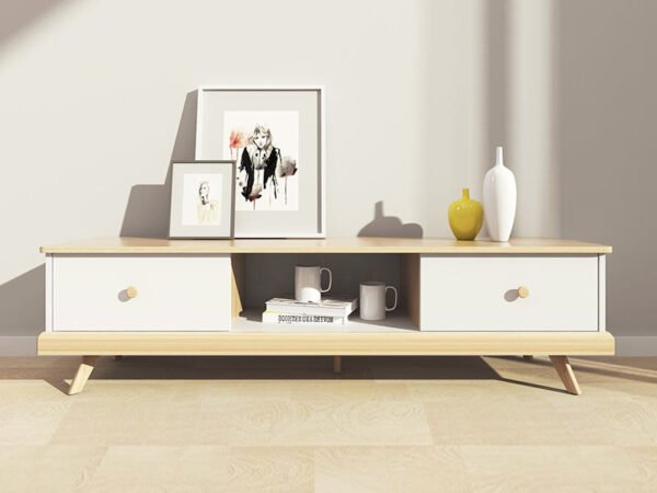 طاولة تلفزيون بتصميم بسيط و حديث