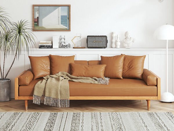 كنبه سرير جلدية عصرية