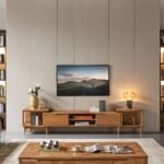 ترابيزة تلفزيون عصرية بأرجل معدنية