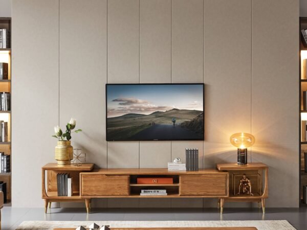 ترابيزة تلفزيون عصرية بأرجل معدنية