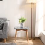 طاولة جانبية بسطح رخام و ارجل خشب عصرية - الصورة 4