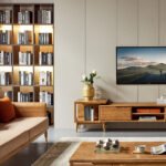 ⁦طاولة تلفزيون عصرية بأرجل معدنية⁩ - الصورة ⁦2⁩