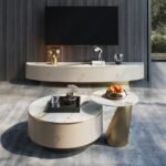 طقم طاولات مزدوجه مع أدراج فخمة