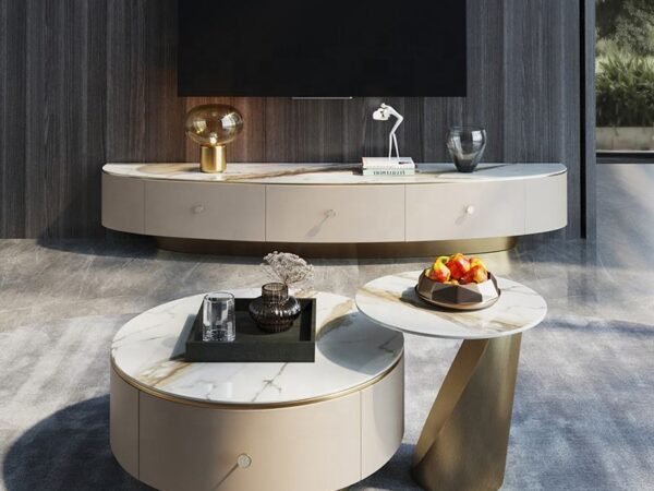 طقم طاولات مزدوجه مع أدراج فخمة