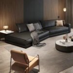 كنب زاوية انيق وفخم بتصميم جلدي مميز