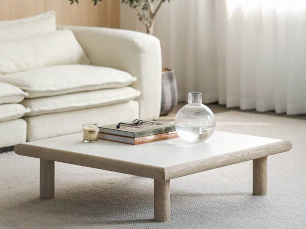 ترابيزة قهوة خشبية مربعة