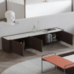 طاولة تلفزيون بسطح رخام