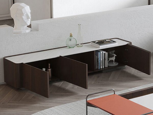 طاولة تلفزيون بسطح رخام