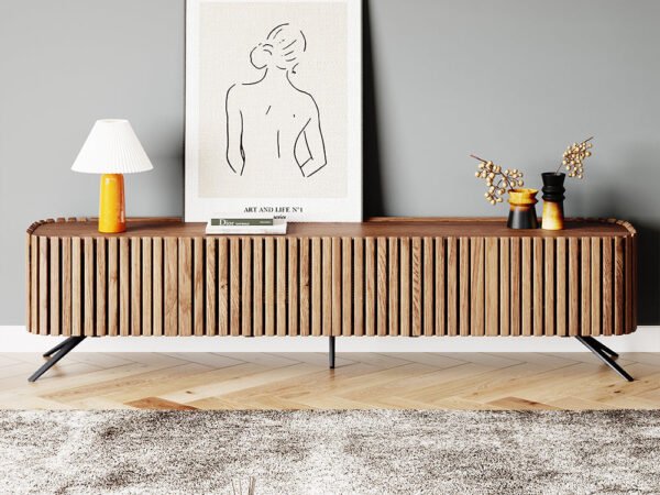 طاولة تلفزيون بمساحات أدراج واسعة