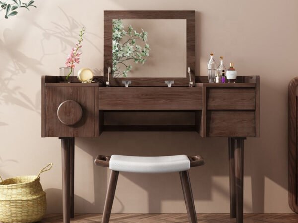 تسريحة موردن بمرأة وادراج للتخزين