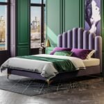 سرير مخملي بتصميم حديث ومميز