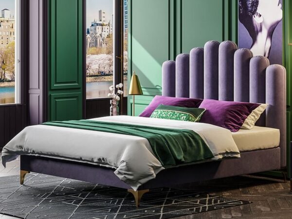 سرير مخملي بتصميم حديث ومميز
