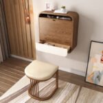 تسريحة معلقة خشبية مع مقعد