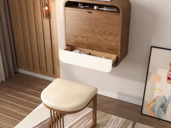 تسريحة معلقة خشبية مع مقعد