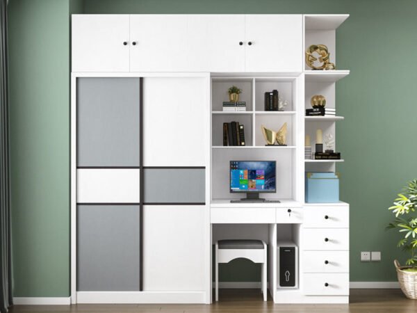 دولاب ملابس مزود بمكتب جانبي