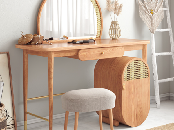 تسريحة خشبية كلاسيكية بتصميم بسيط