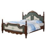 ⁦سرير خشبي بتصميم عتيق كلاسيكي⁩ - الصورة ⁦3⁩