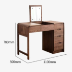 ⁦تسريحة خشبية بتصميم عصري بمراة⁩ - الصورة ⁦4⁩