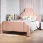 سرير قطيفي بتصميم حديث