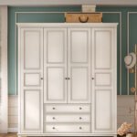 ⁦خزانة ملابس أبيض بتصميم كلاسيك⁩ - الصورة ⁦4⁩