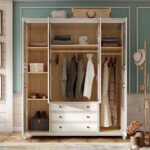 ⁦خزانة ملابس أبيض بتصميم كلاسيك⁩ - الصورة ⁦3⁩