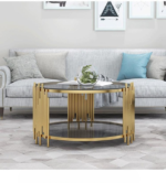 ⁦طاولة قهوة من الستيل المذهب بتصميم إيطالي⁩ - الصورة ⁦2⁩