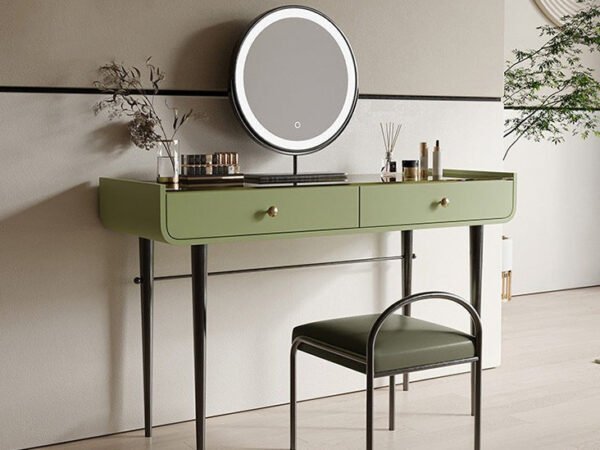 تسريحة بتصميم حديث مع مقعد ومراة مضيئة