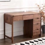 ⁦تسريحة خشبية بتصميم عصري بمراة⁩ - الصورة ⁦2⁩