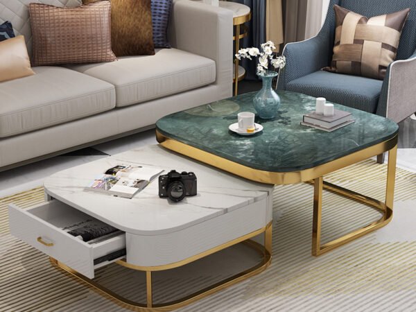 طاولة قهوة من رخام بشكل حديث