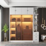 ⁦خزانة ملابس خشبي بتصميم عصري⁩ - الصورة ⁦3⁩