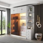 خزانة ملابس خشبي بتصميم عصري