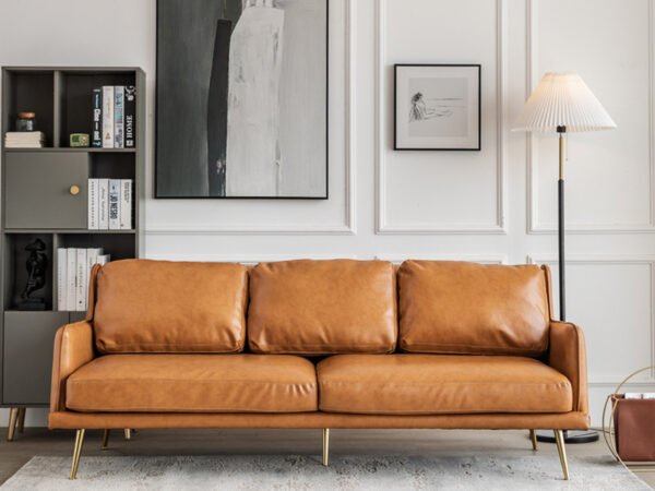 كنب جلد بني