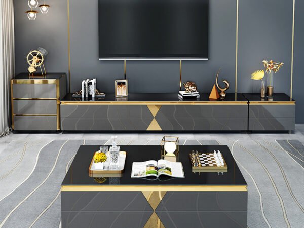 ترابيزة قهوة مع ترابيزة تلفزيون أنيقة