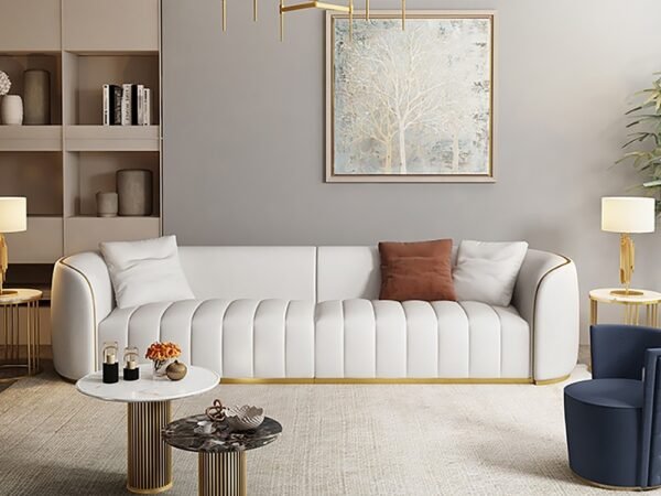 كنبة مودرن من الجلد الفاخر تصميم إيطالي مميز