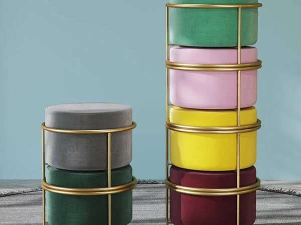 مقعد بوف مخملي دائري