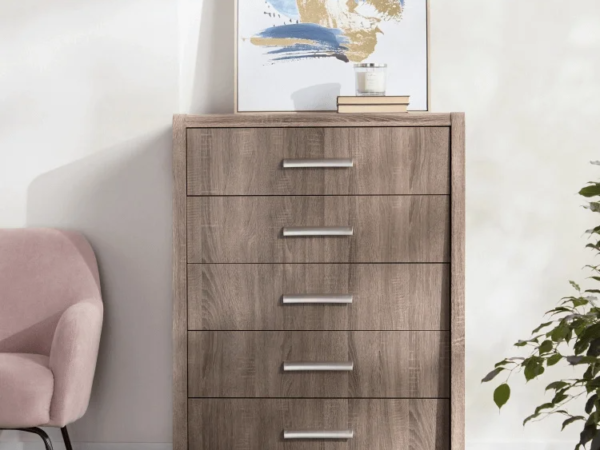 وحدة أدراج خشبية بـ5 أدراج