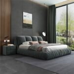 سرير نوم بتصميم حديث مع 2 كمودينة 