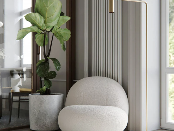 كرسي استرخاء مودرن من قماش بتصميم أنيق