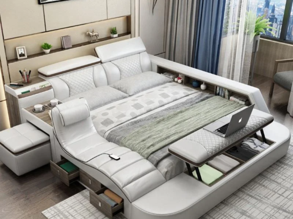 سرير ذكي بتصميم حديث متعدد الوظائف