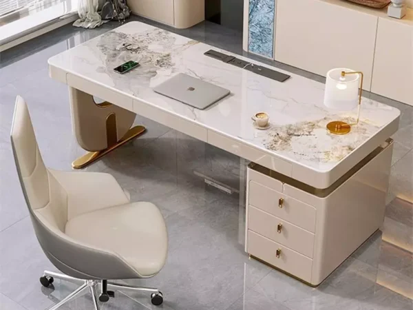 طاولة مكتب فخمة مع خزانة جانبية