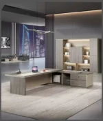 مكتب خشبي بتصميم انيق