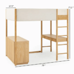 سرير أطفال مرتفع بوحدات تخزين ومكتب - الصورة 5