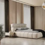 طقم غرفة نوم بلمسات زجاجية عاكسة فاخرة