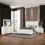 طقم غرفة نوم بلمسة كرستالية فخمة