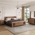 غرفة نوم خشبي بتصميم كلاسيك