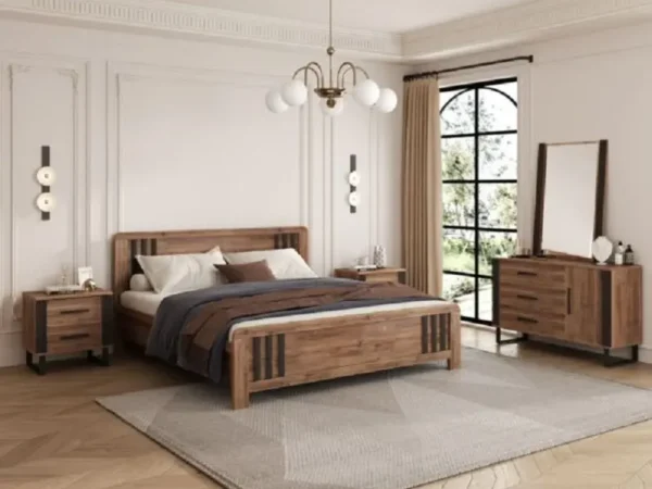 غرفة نوم خشبي بتصميم كلاسيك