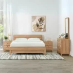 غرفة نوم كاملة بتصميم خشبي